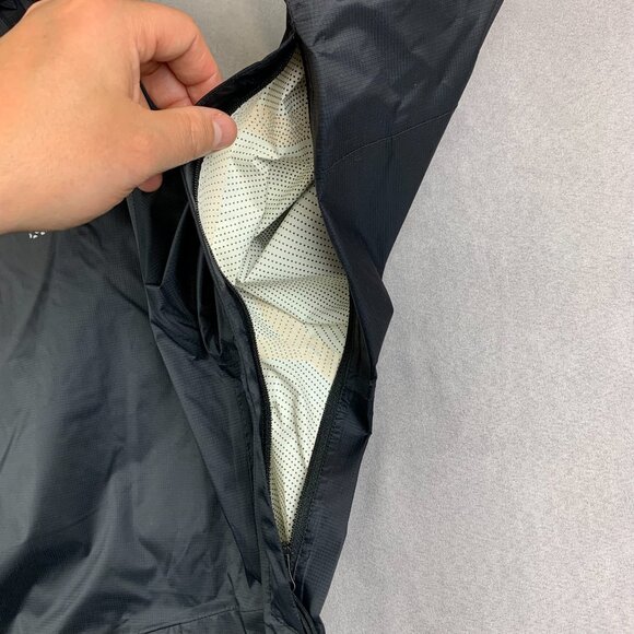 Mountain Hardwear Mens Rain Jacket XL Black Zip Waterproof Taped Seams Vapordry - Picture 12 of 13